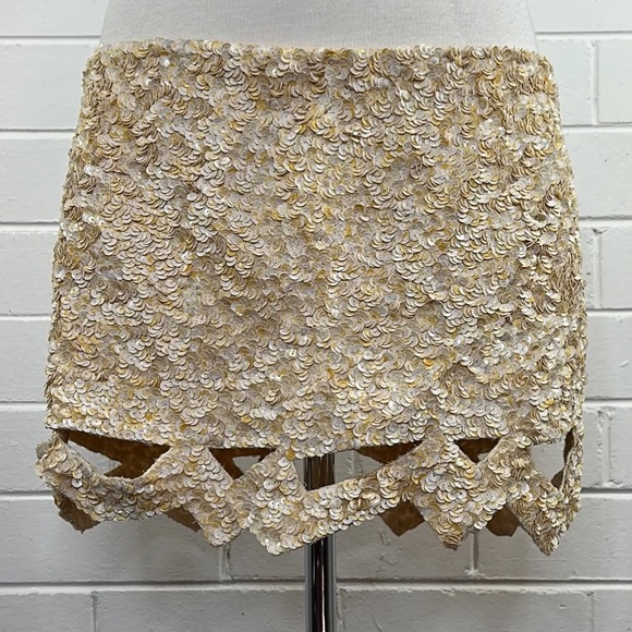Aje Sequin Mini Skirt Size 26 - Picture 1 of 6